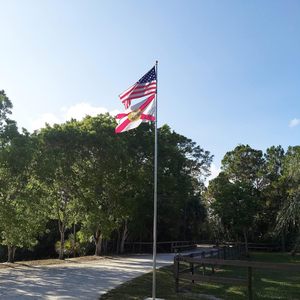 TOPFLAGS 5x8 Outdoor Florida for State <b>Flag</b> Embroidered Heavy Duty Cotton Silk Sewn Stripes with 3 Brass the Sunshine for State - Product Image 1