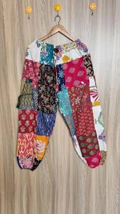 Pantalon Harem en coton fait main, patchwork, imprimé indien - Product Image 2