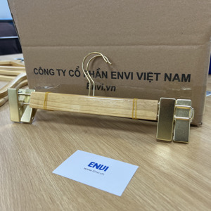 Heavy Duty Wooden Hangers with Iron Clips Custom Logo Low MOQ for Clothes Pants Dresses Made in Vietnam - Product Image 4