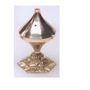 Brûleur d'encens en acier inoxydable plaqué or pour la maison, brûleur d'encens parfumé, fabriqué en Inde - Product Image 1