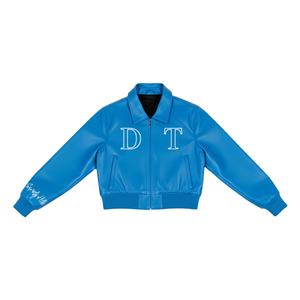 Veste bomber courte à capuche en style sororité Delta Sigma Theta avec lettres grecques brodées, chauffante, pour femmes, avec fermeture éclair - Product Image 3