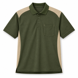 Polo à manches courtes blanc et vert forêt avec poche poitrine et empiècements contrastants – Tenue de travail, décontractée, club ou uniforme - Product Image 5