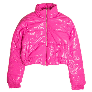 WOMENS <b>CROPPED</b> <b>PUFFER</b> <b>JACKET</b> MODERN QUILTED DESIGN WINTER WARM COAT PUFFY OUTERWEAR STREET STYLE CUSTOM APPAREL MANUFACTURER - Product Image 1