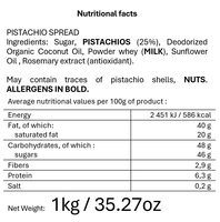 Les Pistaches Toquees Crème de pistache artisanale originale française 1000g Pâte à tartiner à la pistache Texture lisse Pâte à tartiner aux noix