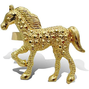 Servilleteros de Alta Calidad con Forma de Caballo de Pie, Hebillas Doradas para Servilletas, Decoración para Mesa de Comedor en el Hogar y Fiestas de Boda - Product Image 1
