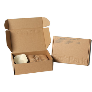Bwown thủ công quần áo bưu phẩm vận chuyển bao bì hộp giấy với dập nổi văn bản sẵn sàng để tàu sang trọng cứng nhắc có thể thu gọn hộp - Product Image 3
