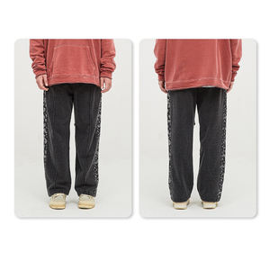 Pantalon de survêtement droit pour homme, style hip-hop, streetwear, avec logo personnalisé, décontracté, en tissu non tissé, taille mi-haute - Product Image 6