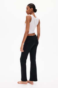 Pantalones de chándal de invierno negros lisos de rizo francés de lana a prueba de viento ecológicos rectos de cintura media para mujer - Product Image 6
