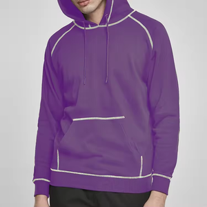 Heavyweight Cotton Custom Plus Size men's Hoodies Blank Outside Reverse Contrast <b>Stitch</b> Hoodies Men - Product Image 6