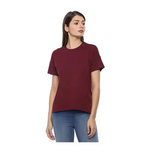 High Quality Women Cotton <b>T</b>-<b>Shirt</b> Plain Casual Tee Short Sleeve Fashion <b>Summer</b> Top <b>for</b> <b>Ladies</b> Daily Wear Street Outfit - Product Image 1
