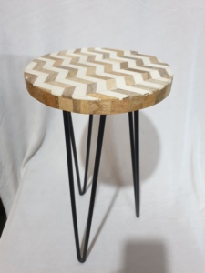 Flower pot Stand With Black powder Coated And Wooden Top Latest Design Home And Hotel Interior Decor <b>Planter</b> pot Stand For Sale - Product Image 3