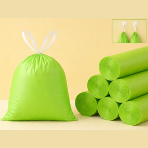 ถุงขยะสีเขียวแบบเปิดด้านบน รีไซเคิลได้ ผลิตจากวัสดุ HDPE/LDPE/PP สำหรับใช้ในอุตสาหกรรมและครัวเรือน - Product Image 1