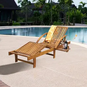 Furnitur luar ruangan kursi KOLAM RENANG kursi berjemur kayu kursi berjemur gaya Modern harga pabrik produsen Vietnam