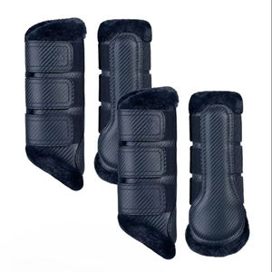 Bottes de brossage pour chevaux de qualité supérieure, fabriquées sur mesure au Pakistan, rembourrage protecteur absorbant les chocs pour le soutien des tendons et des jarrets - Product Image 1