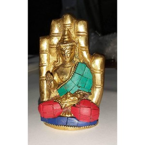 Bouddha de bénédiction en laiton dans la main de bénédiction-Statue en laiton Statues bouddhistes tibétaines-Statues de bouddha - Product Image 3
