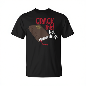 Camiseta Cristiana con Mensaje 'Crack This Not Drugs', Camiseta Promocional Cristiana - Product Image 2