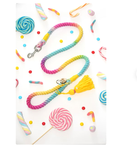 CANDY PAWS <b>LEASH</b> <b>Pet</b> Supplies Accessory Customized Colored Cotton Rope Handmade Dog <b>Leash</b> <b>Pet</b> <b>Leash</b> Set - Product Image 1