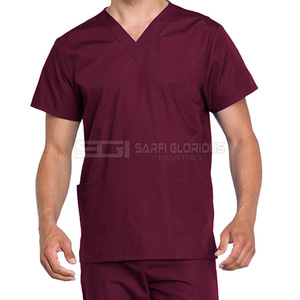Uniforme Médico para Hombre, Color Sólido, Conjunto de Uniforme de Enfermería, Cuello en V Cómodo, Ropa Médica para Hospitales y Clínicas, Logotipo Personalizado Disponible - Product Image 6