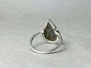 Dernière bague de créateur bohème faite à la main bijoux en argent sterling 925 bagues en labradorite poire naturelle bague en pierres précieuses bleues article cadeau - Product Image 6