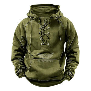 Sudaderas de gimnasio táctico personalizadas para hombre, jersey con cordones retro, Sudadera con capucha, ajuste holgado, sudadera de carga atlética para exteriores fabricada - Product Image 1