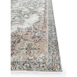 Tapis en laine noué à la main beige-brun vintage pour la maison - Idéal pour salon, couloir, entrée, chambre d'adolescent - Motif médaillon rectangulaire en puzzle - Product Image 4