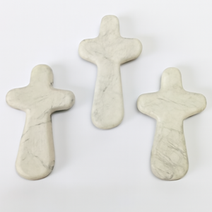 Croix en marbre blanc artisanale avec la silhouette de Jésus pour la décoration de la maison religieuse et chrétienne Croix en marbre de qualité supérieure avec Jésus - Product Image 3