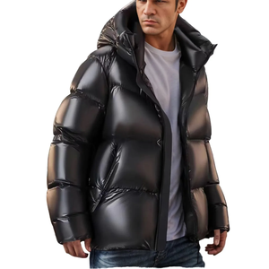 Blouson matelassé pour homme, col montant, manteau d'hiver brodé, fermeture éclair frontale, 100 % nylon, vêtement d'extérieur grande taille, mode décontractée - Product Image 4