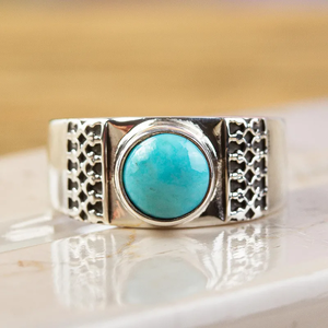 Elegant Turquoise Sterling Silver <b>Wrap</b> Ring Handmade Romantic Fancy Jewelry As a Unique Christian <b>Gift</b> for Her Parties - Product Image 3