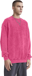 Haute qualité Vintage 100% coton français éponge pull solide motif sweat décontracté col rond pour hommes pour l'hiver personnalisé OEM - Product Image 6
