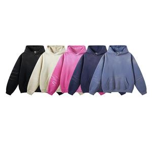 Logo 3d en relief Oversize 700 Gsm French Terry Hommes Pullover Drop Shoulder No String Heavyweight Hoodies - Product Image 3