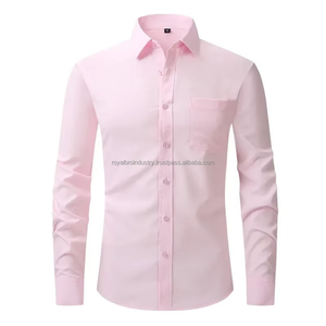 Camisa de vestir profesional de manga larga elástica para hombre más vendida Slim Fit 100% algodón estilos de ocio de negocios de temporada para otoño - Product Image 5