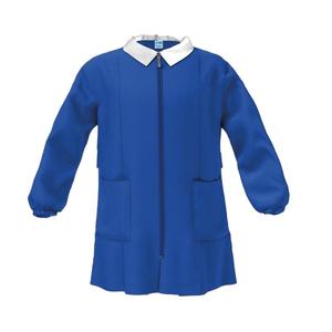 Bata de guardería para niños al por mayor, manga larga, cierre de botón, cuello desmontable de algodón suave - Product Image 1