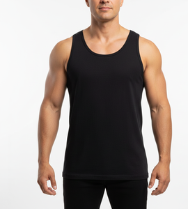 Chaleco de Algodón Negro Shadow Linewear para Hombre, Sin Mangas, Tejido Elástico con Circulación de Aire Suave, Desarrollado para la Comodidad en el Movimiento Diario - Product Image 1