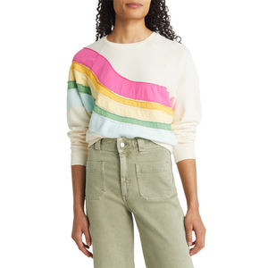 เสื้อสเวตเตอร์คอกลมแขนยาวสำหรับผู้หญิงเสื้อโอเวอร์ไซส์แขนยาวปักลายคอกลมงาน OEM ตามสั่งสำหรับฤดูหนาว - Product Image 1