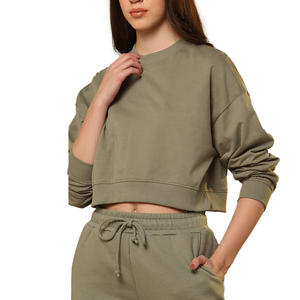 Sudadera de manga larga con estampado de logotipo personalizado para mujer, sudadera de corte regular con cuello redondo, conjunto de moda, sudadera para mujer - Product Image 1