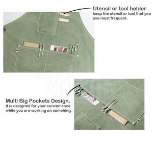 ผ้ากันเปื้อนสำหรับร้านเสริมสวยสำหรับผู้ใหญ่ทำจากผ้าฝ้ายมีสายรัดยาวขายส่ง - Product Image 5