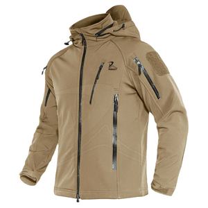 Ropa deportiva de invierno informal para hombre, chaqueta Softshell con capucha, transpirable, para correr, senderismo, a prueba de viento, impermeable, cierre de cremallera, lavado Plus - Product Image 1