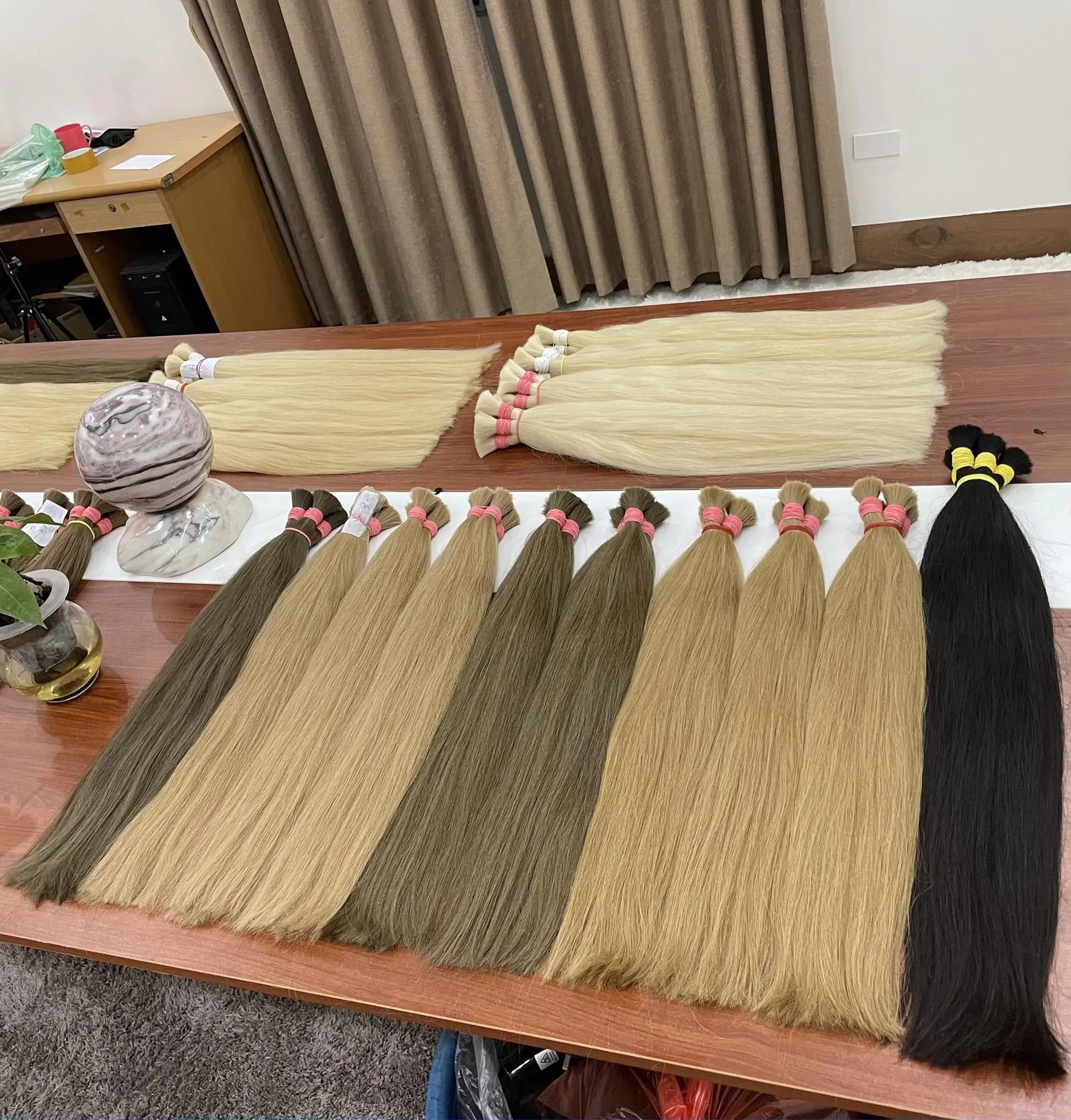 10% discount silky super double drawn Vietnam human hair straight bulk customized color hair tools for black women