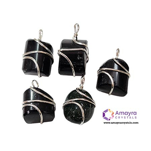 Pendentif en pierre d'obsidienne noire en cristal d'agate Pendentifs naturels Pendentifs en cristal Vente en gros de cristaux d'Amayra Exportations - Product Image 2