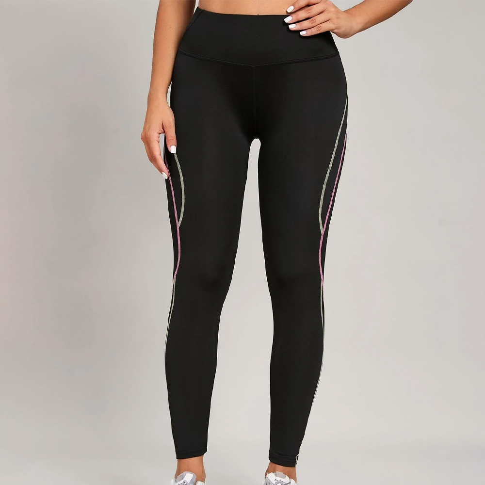 Women's Casual High Elasticity Full Length Yoga Gymnastics Tummy Control Quick Dry Breathable Workout Pants Tight-Fit Running