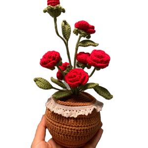 Rosa de Ganchillo de Simulación, Flores Artificiales, Girasol Tejido, Flor Falsa, Regalos Novedosos, Decoración del Hogar, Flor Artificial - Product Image 1