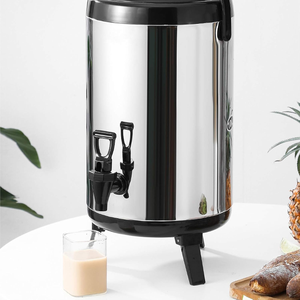 Barril de té de la leche de acero inoxidable a gas comercial de calidad 100% personalizable blanco negro para comerciantes de catering caliente instantáneo - Product Image 1