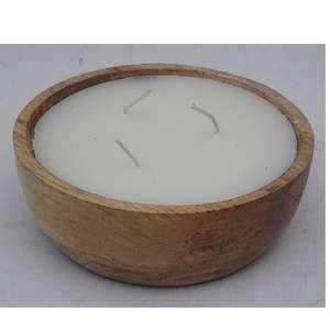 Bocaux à bougies en bois faits à la main Votive Rustique Décor de Noël Vide Bougie en bois Vase Bol Décor à la maison avec matériau en métal - Product Image 2