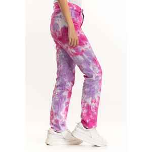 Pantalones Vaqueros de Cintura Alta con Decoración de Botones y Tinte Tie-Dye 224-210-092 - Product Image 4