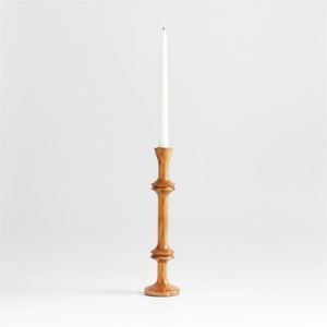Portavelas de madera de acacia Natural de diseño de lujo, candelabro de madera pulido hecho a mano o portavelas - Product Image 1