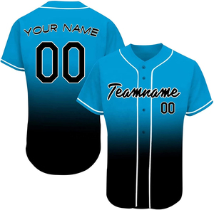 เสื้อกีฬาเบสบอลกระดุมเต็มเม็ดเสื้อกีฬาพิมพ์ลายไล่ระดับสี - Product Image 4