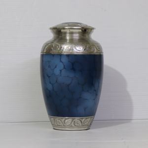 Urne funéraire moderne de style européen et américain en métal pour les cendres humaines et d'animaux de compagnie, personnalisable, pour le rangement à domicile - Product Image 1