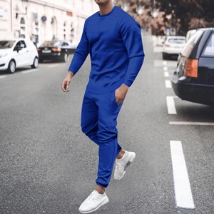 2 unids/set de pantalones superiores para hombre, conjunto de pantalones con cordón elástico en la cintura de manga larga, conjunto de pantalones ajustados, chándal de otoño y primavera para hombre - Product Image 3