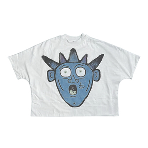 OME Service Boxy Fit 100 pour cent coton blanc recadrée t-shirt pour hommes surdimensionné poids lourd goutte épaule acide lavage Style t-shirt - Product Image 4