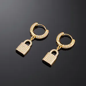 Pendientes de Aro con Incrustaciones de Diamantes de Imitación, Estilo Lujoso, Ecológicos, Plata de Ley 925, Unisex, para Regalo - Product Image 4